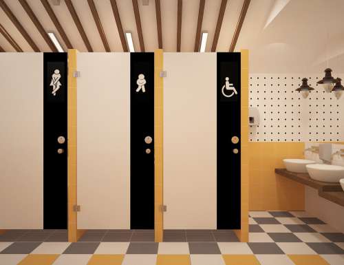Bathroom Public Toilet Toilet 3D Interior Wc