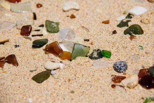 Beach Sand Glass Sea Colors Refined Nature