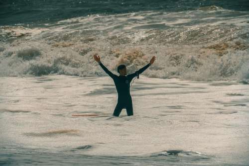 Beach Surfer Surf Surfing Ocean Sea Water