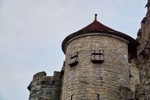 Belgium Gent Gravensteen Castle Middle Ages Tower