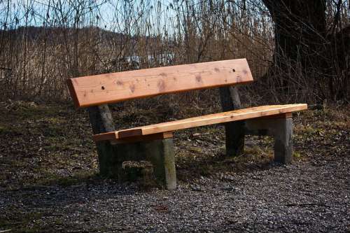 Bench Bank Sit Seat Rest Wood Nature Relaxation