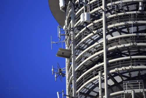 Berlin Alexanderplatz Tv Tower Antennas Close Up