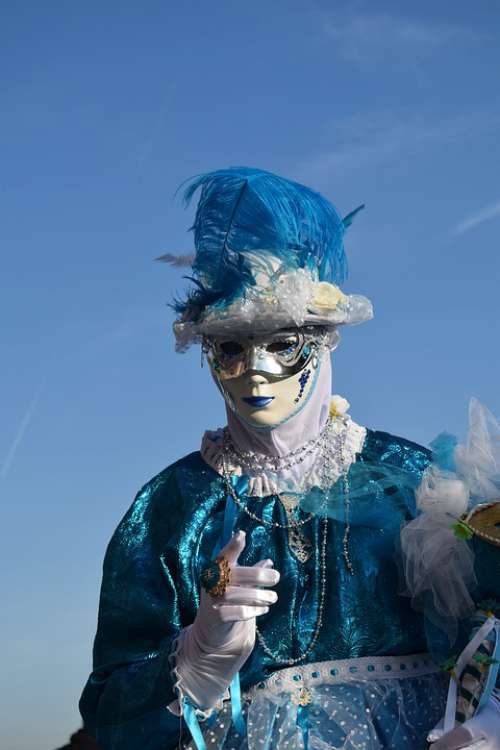 Blue Sky Mask Costume Finger Carnival Venice