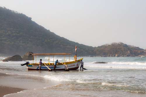 Boat Ocean Goa India Sea Landscape Water Fishing