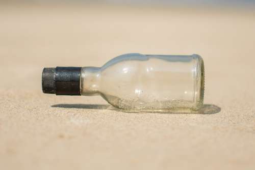 Bottle Sand Beach Message Sea Glass Alcohol