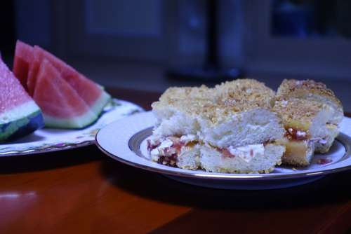 Bread Watermelon Food Delicious