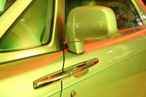 Car Handle Car Door Mirror Close-Up