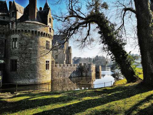 Castle The Bretesche France Landscape Europe