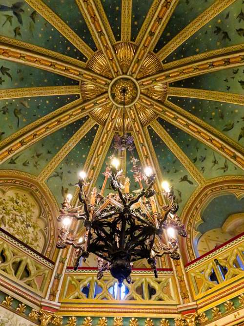 Chandelier Castell Coch Wales Ceiling