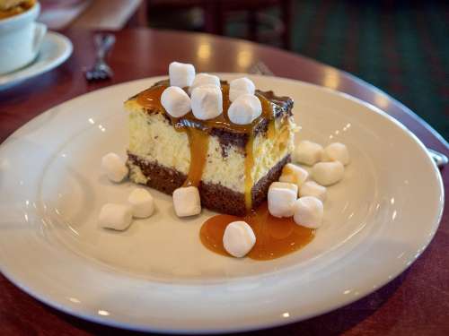 Cheesecake Caramel Marshmallow Dessert Food Sweet
