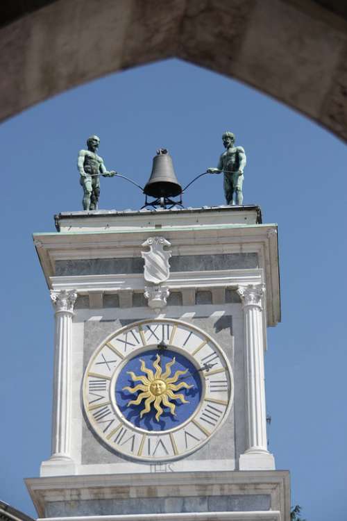 Clock Tower Udine Italy Architecture City