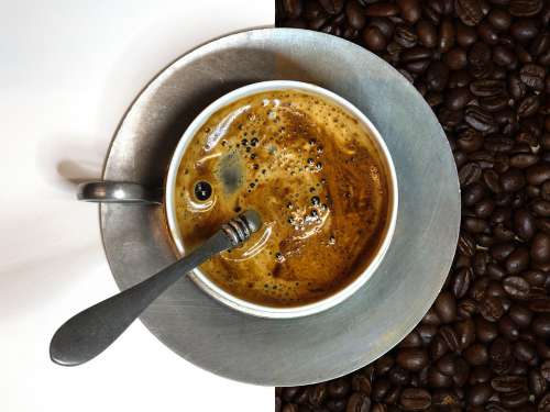 Coffee Cup Spoon Espresso Caffeine Mocha Saucer