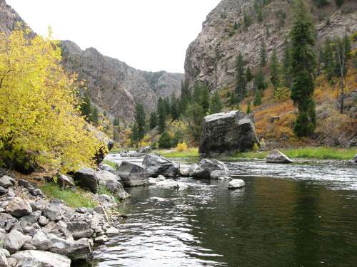 Colorado Black Canyon River Gunnison River Boulder