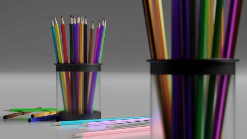 Colorful Pencil School Draw Design Education