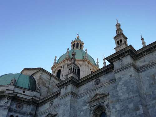 Como Duomo Cathedral Spires Dome Lake Como Italy