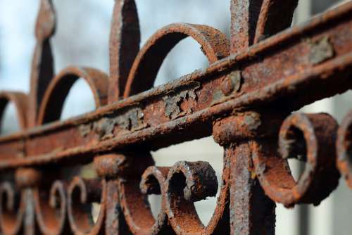 Corrosion Fencing Brown Metal Rusty