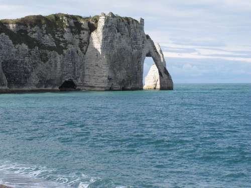 Etretat Cliffs Sea Normandy Blue Nature Ocean