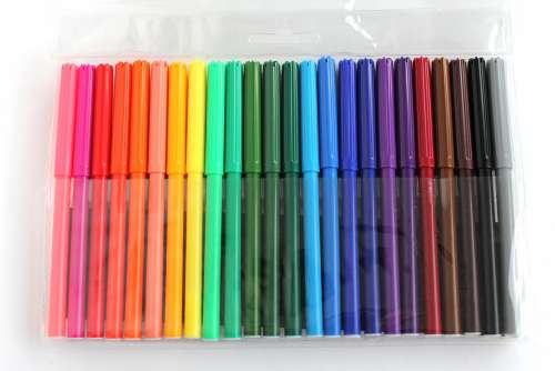 Felt Tip Pens Packaging Multi Colored Color Red