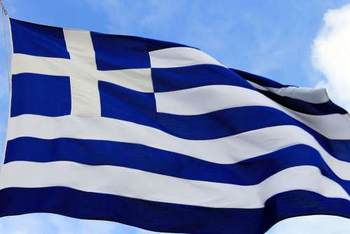 Flag Greece Blue Symbol Nation Country Europe