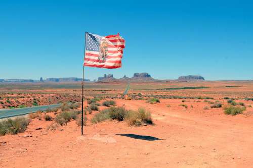 Flag American West Native Monument Valley