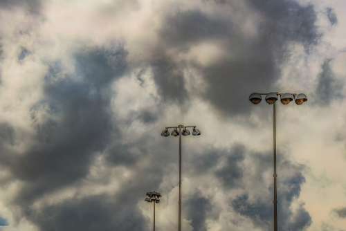 Floodlight Clouds Lamps Storm Stormy Weather