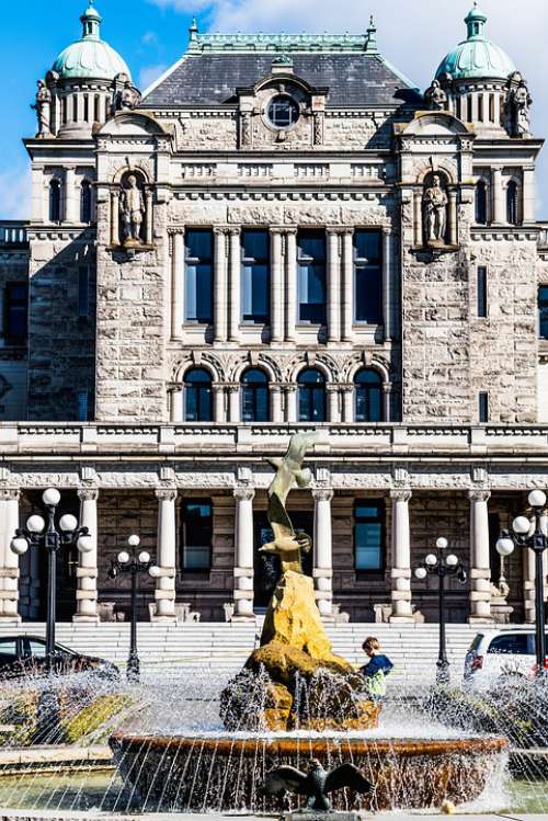 Fountain Boy Legislative Building Victoria Bc