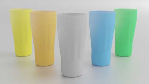 Glass Colorful Plastic Drink Color Design