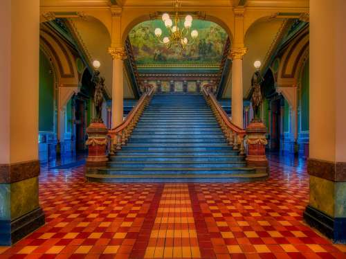 Grand Staircase Iowa State Capitol Inside Interior