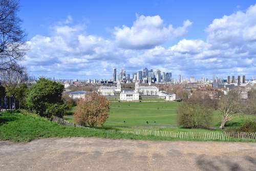 Greenwich London Park City Green Clouds Spring