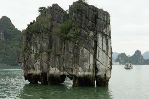 Halong Bay Rock Vietnam Nature Landscape Sea Bay