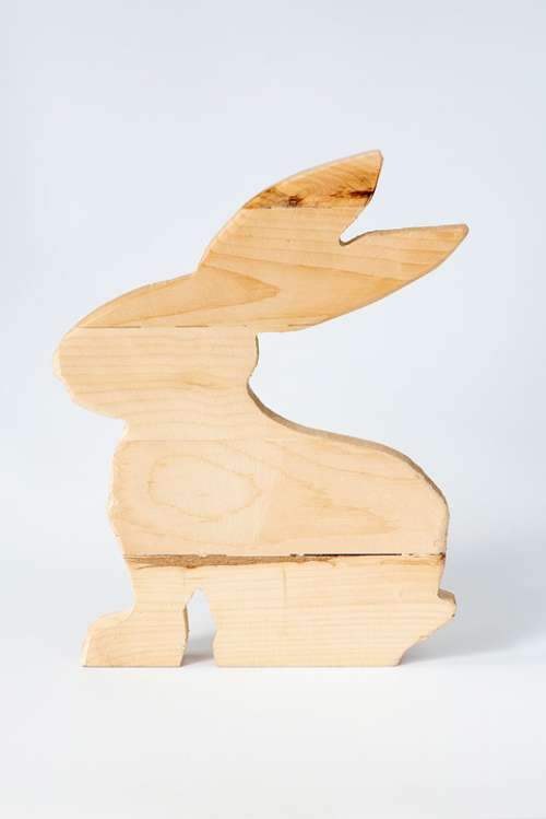 Hare Wood Wood Rabbit Carved Deco Decorative Items