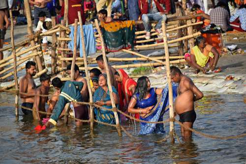 Holydip Kumbh Pragraj Crowd People India Culture