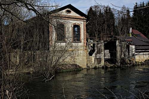 House Abandoned River Old Building Decomposition