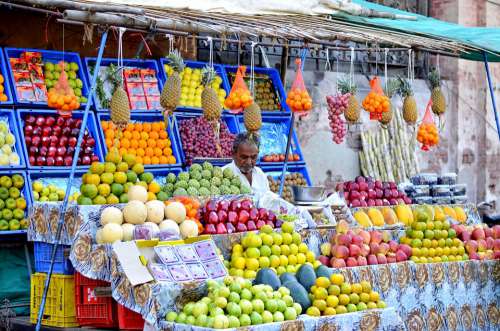 India Shop Seller Man Shopping People Market