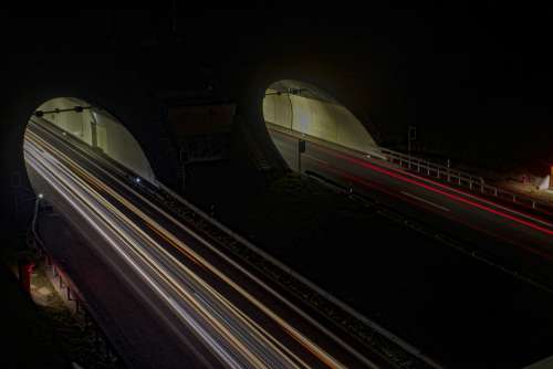 Light Long Exposure Auto Lights Night Highway