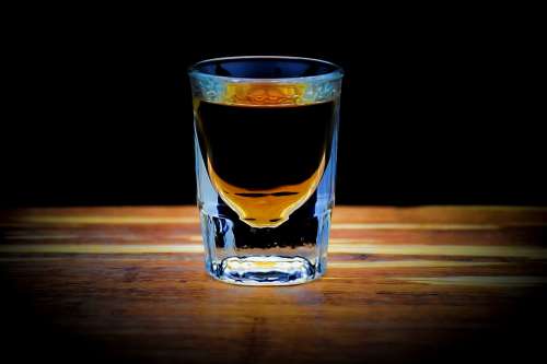 Lit Whiskey Shot Shot Drink Bar Alcohol Beverage