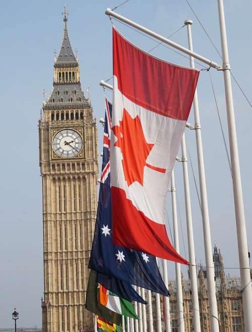 London Flags Big Ben City Parliament