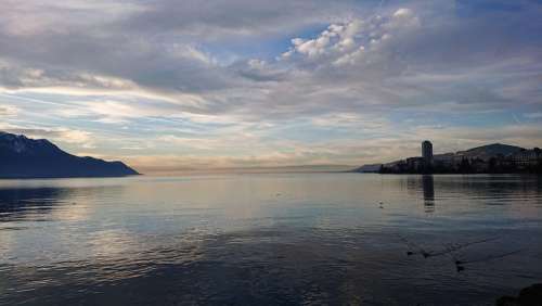 Montreux Geneva Lake Switzerland Sailboat