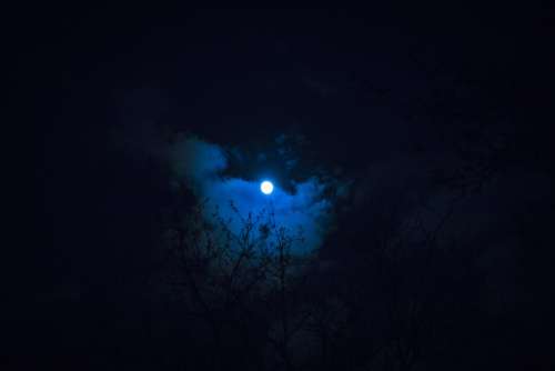 Moon Night Sky Dark Space Mysterious