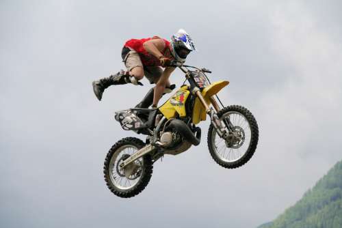Motocross Jump Freestyle Action Trick Sport