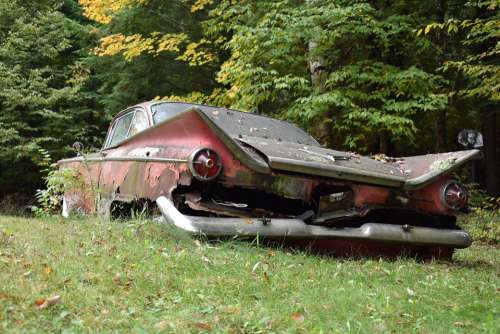 Old Car Rusting Broken Nostalgia Abandoned