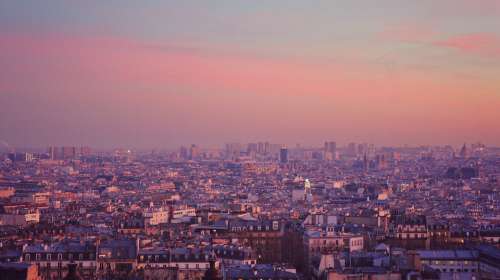 Paris Montparnasse Landscape City Sunset