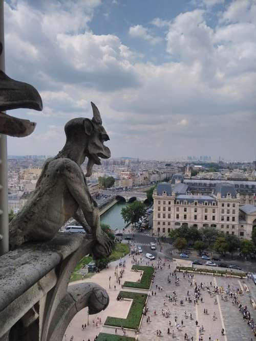 Paris Europe Notre Dame Roof Daemon Skyline Watch
