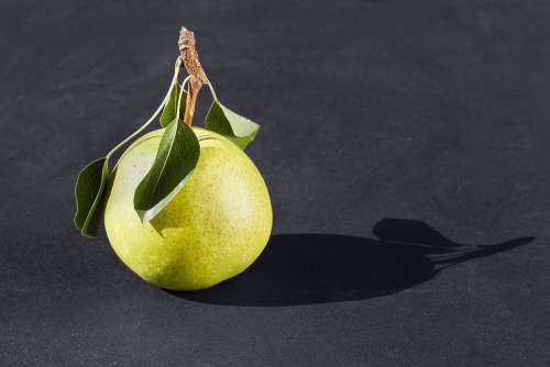 Pear Black Background Vitamins Green Sunny Macro