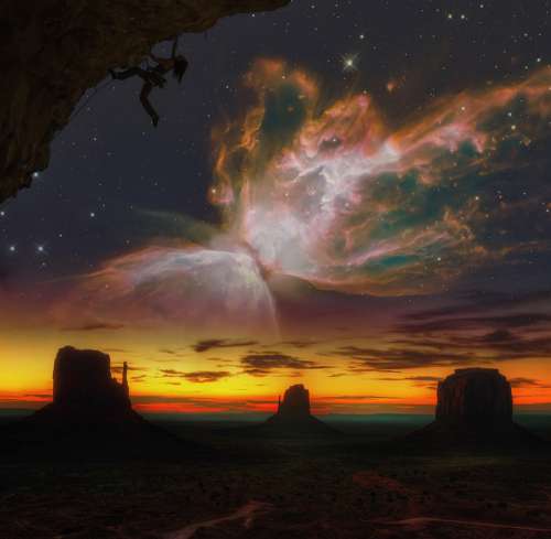 Photo Montage Hide Nebula Monument Valley