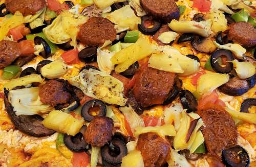 Pizza Gourmet Lunch Meal Food Vegan Pineapple