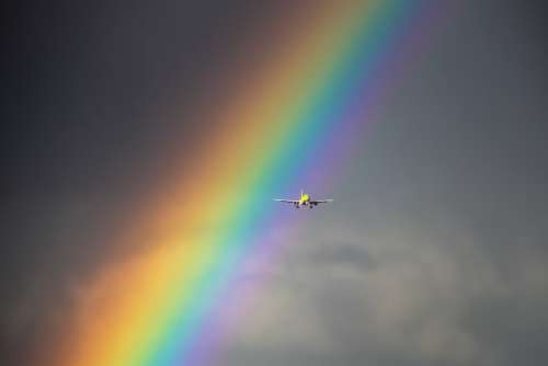 Plane Rainbow Flight Airport
