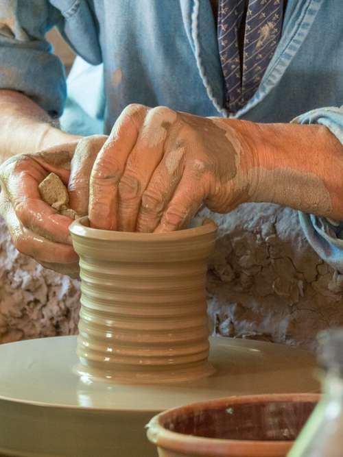 Potter Clay Hands Pottery Craft Handicraft