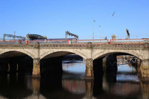 Rail Railway Railway Bridge Bridge River Crossing