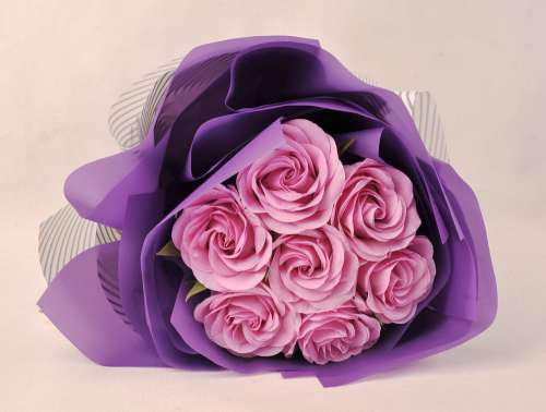 Romantic Paper Pink Purple Rose Crepe Paper